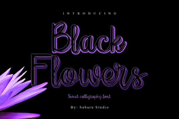 Black Flowers: A Delicate Script Font for Makers