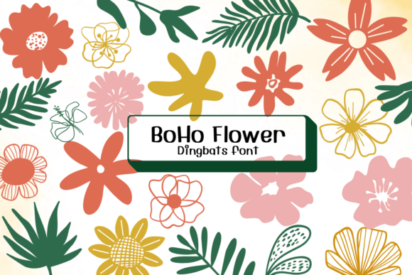 Boho Flower: A Floral Dingbats Font for Branding