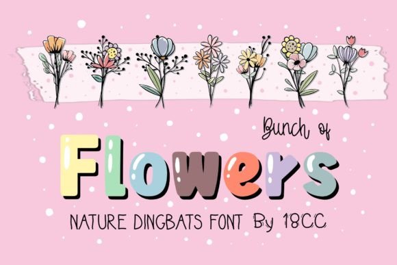 Bunch of Flowers: A Nature Dingbats Font for Web Design