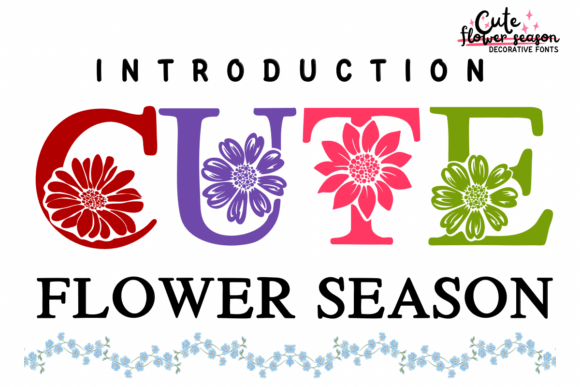 Cute Flower Season: A Vibrant Decorative Font for Web Design
