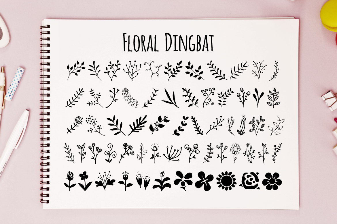 Floral Dingbat: A Cute and Fun Font for Web Design