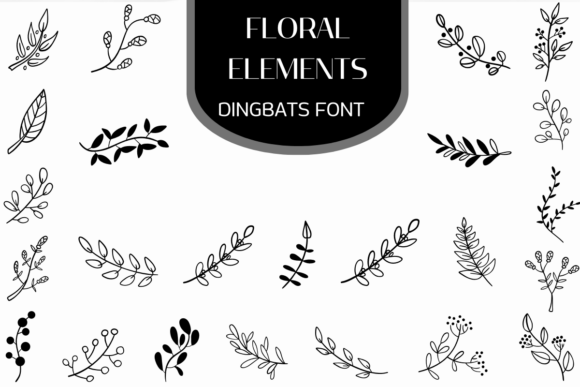 Floral Elements: A Cute Dingbats Font for Creative Layouts