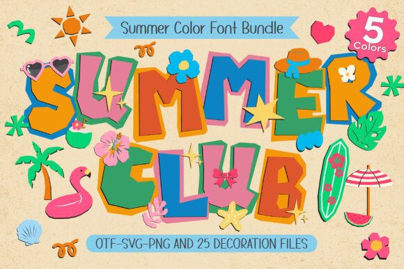 Summer Club: A Vibrant Color Font for Editorial Design