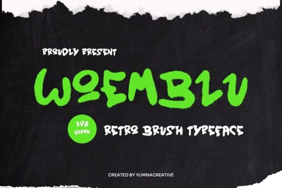 Woemblu: A Retro Brush Display Font for Editorial Design